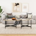 thumbnail image 3 of Smuxee Modern Glass Cloud Coffee Table Set of 2 Stacking Table for Living Room, 3 of 6
