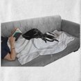 thumbnail image 6 of Zodiac Taurus Soft Flannel Fleece Throw Blanket, Black Silhouette of Animal Ox on Horoscope Astrology, Cozy Plush for Indoor and Outdoor Use, 60" x 80", Pale Grey Black White, by Ambesonne, 6 of 6