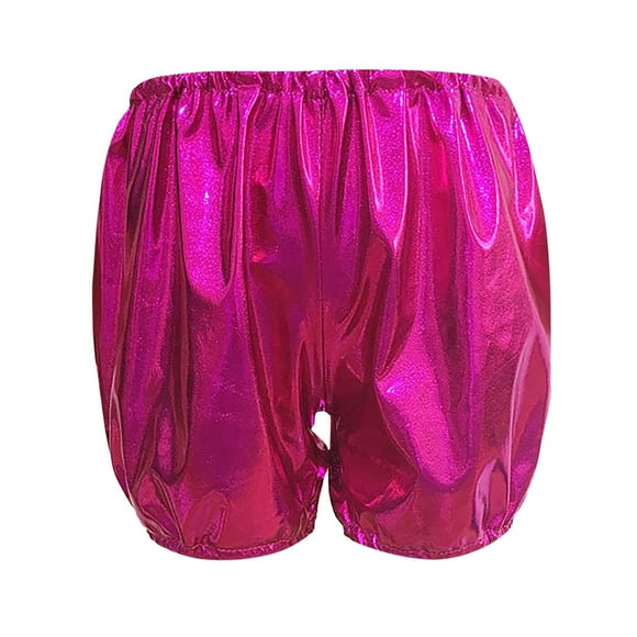 TOOYOU Boys And Girls Metallic Shorts Shiny Dance Hot Pants Sparkly Athletic Shorts 80S Outfits Pants For Kids