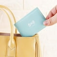 thumbnail image 3 of Cartera de cuero delgada Macarena con tarjetero pequeña con bolsillo frontal 12 ranuras Azul, 3 of 8