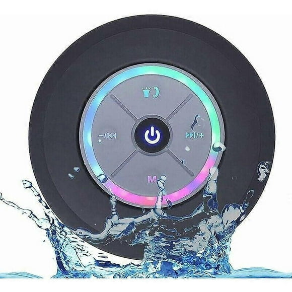 Bluetooth shower speaker, IPX7 Bluetooth shower radio with fully waterproof FM radio, hands-free speakerphone, powerful suction cup for golf, beach, s