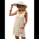 thumbnail image 2 of Vestido de Verano para Mujer, Sin Mangas, con Bolsillos, Informal, Corto, Corte A, Cuello Redondo. Cremoso S, 2 of 8