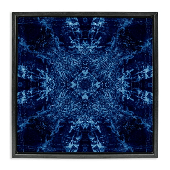 Stupell Industries Dark Tie Dye Style Abstract Painting Black Floater Framed Canvas Art Print Wall Art, 18 x 18