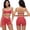 Spaghetti Strap Red, variant on PISONIC Women Two Piece Workout Sets Color Block Sports Bra and High Waist Shorts Gym Yoga Athletic Outfits