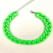 LINRONG Cool Party Jewelry Chunky Chain Acrylic Gothic Hip Hop Choker Hip Hop Chain Necklace Punk Choker Pendant GREEN