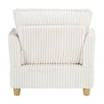 thumbnail image 6 of 36" Small Chaise Lounge Indoor, Modern Corduroy Sleeper Chair with Ottoman and Armrests, Single Sofa Chair with Thick Cushion for Living Room, Beige, 6 of 7