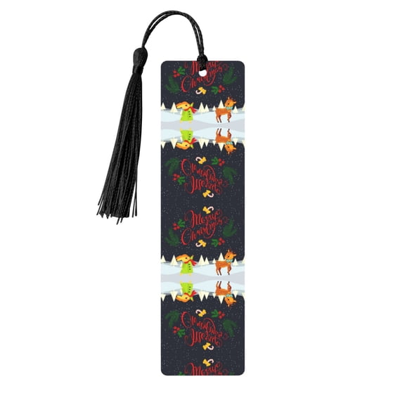 Kdxio Merry Christmas Elk Print Metal Tassel Bookmarks,Perfect Gift for Art Lovers and Bookworms Metal Bookmarks for Women