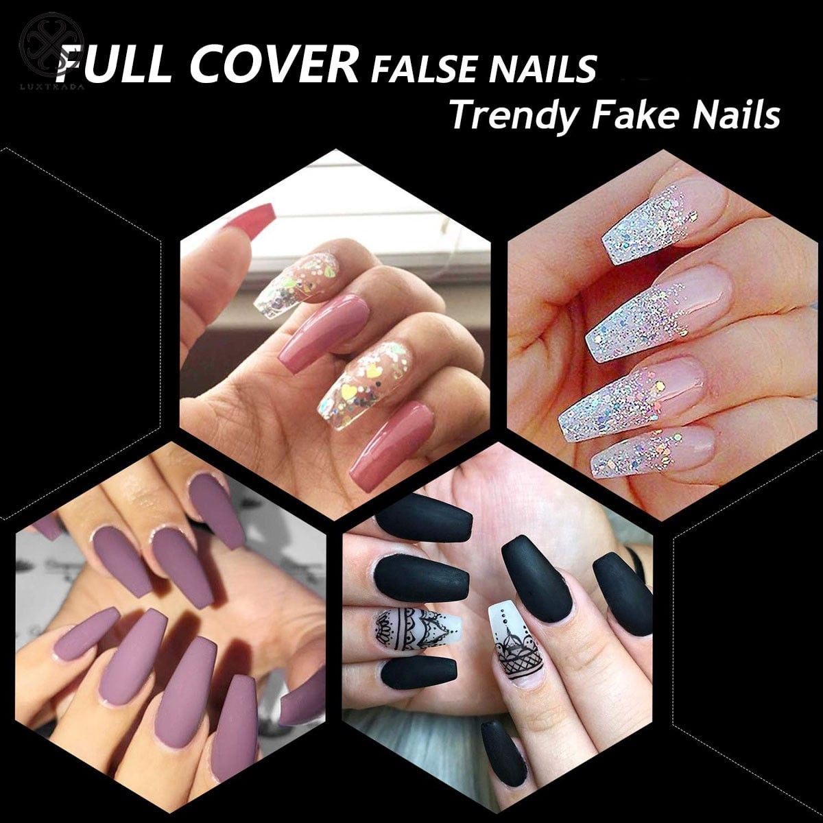 SAVITA 360 Stk 3XL Nagelspitzen Transparent | Extra Lange Full Cover Nägel, Quadratisch, Für DIY Nageldesign