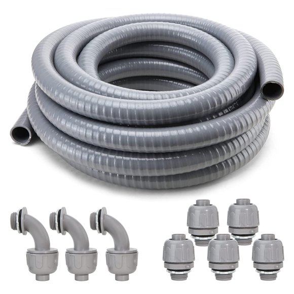 Kit de conductos y conectores herméticos DWALE de 25 pies y 1,27 cm