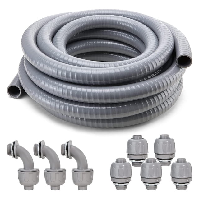 Kit de conductos y conectores DWALE Liquid-Tight de 3/4 pulgadas y 25 pies