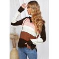 thumbnail image 4 of Chandails à Capuche en Tricot de Couleur pour Femmes à Manches Longues et Col Rond Pull Pull-Over (Gris-2XL), 4 of 7