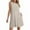 Khaki, variant on Casual Striped Tank Dress for Women Sleeveless Round Neck Relax Fit Going Out A Line Beach Sundress with Pockets