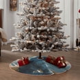 thumbnail image 4 of Xecao Astronaut Contemplating Planet Pattern Christmas Tree Skirt Round Xmas Tree Mat Base Cover for Holiday Home Decorations-30", 4 of 6