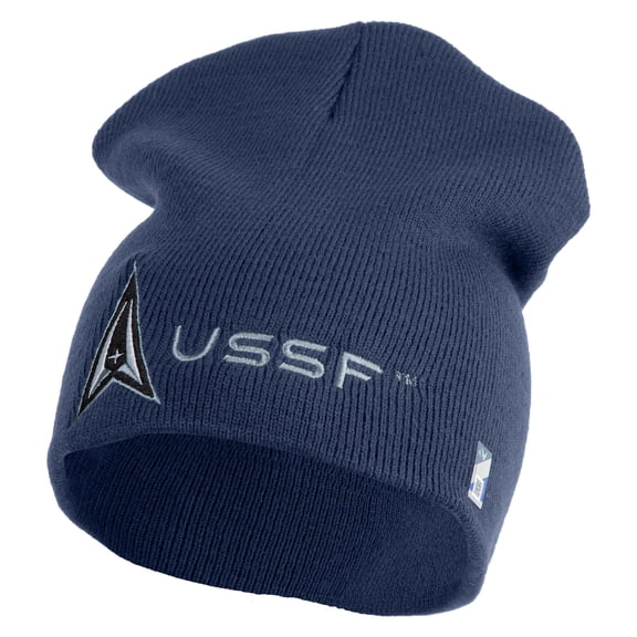 Delta with USSF Symbol Embroidered 8 Inch Short Beanie - Navy OSFM