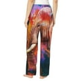 thumbnail image 3 of Disketp Oil Paintings Of Elephants Print Women'S Comfy Pajama Pants Casual Drawstring Palazzo Lounge Wide Leg Pants, 3 of 9