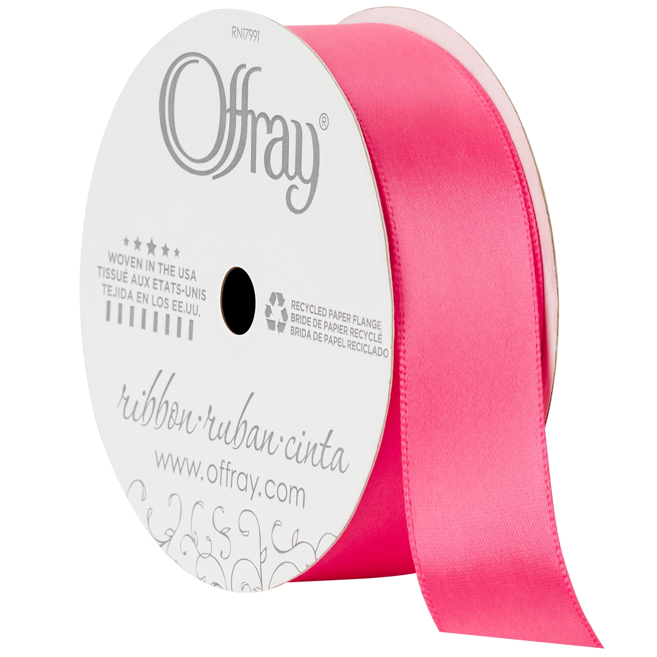 7/8” Dogs in the Bathtub on Shocking Pink Grosgrain Ribbon