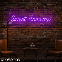 Glowneon Sweet Dreams Wall Led Sign, Bedroom Wall Art, Bedroom Decor