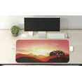 thumbnail image 2 of Mystic Computer Mouse Pad, Oriental Sunset View with Tree and Mountains Mystique Hills, Rectangle Non-Slip Rubber Mousepad X-Large, 35" x 15" Gaming Size, Coral Orange Dark Brown, by Ambesonne, 2 of 2
