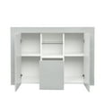 thumbnail image 5 of PAPROOS Buffet Cabinet, Modern Kitchen Sideboard Cupboard with Glass Door, Dining Room Sideboards and Buffets, Living Room Buffet Table Display Cabinet, White, 5 of 9