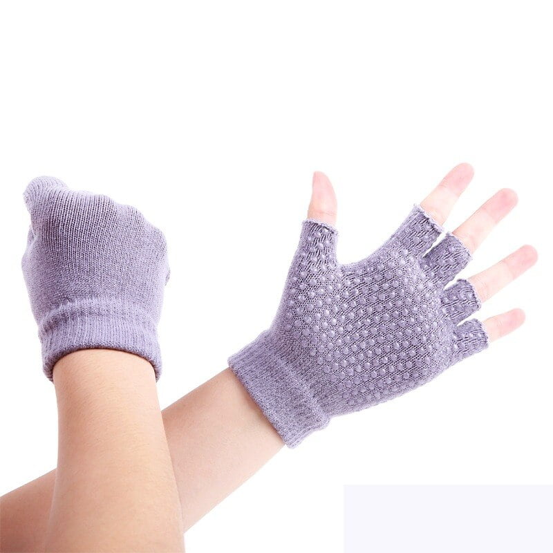 1 Pair Women Half Finger Yoga Pilates Gloves Gym Fitness Cotton