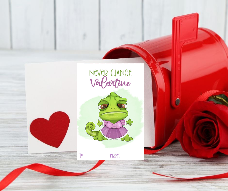 Tangled Princess Movie Themed Valentines Day Card for Kids School Classroom Exchange (Set of 24) Sharing