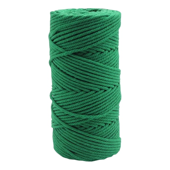 4mm Colored Cotton Rope for DIY Handwoven Tapestry, 328 Feet (100 Meters) Decorative Macrame Cord, Wall Hanging Material, Tag Rope,Green