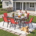 thumbnail image 2 of Patio Chairs Set of 6, Stackable Outdoor Dining Chairs for All Weather Textilene Fabric & Metal Frame, Outdoor Chairs Set for Backyard Deck Garden, 2 of 12