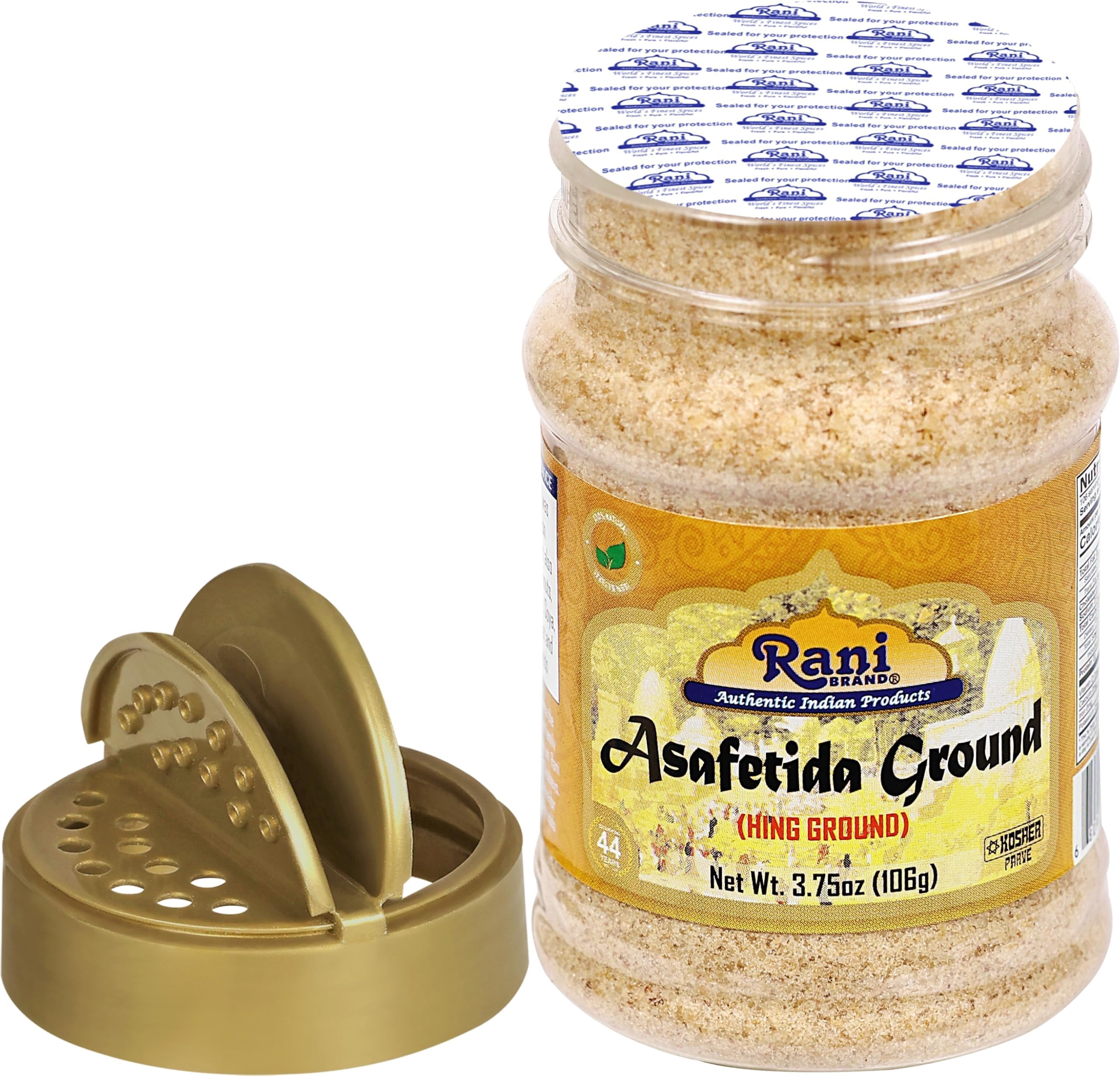Rani Asafetida (Hing) Ground 3.75oz (106g) PET Jar, Pack of 12 ~ All Natural | Salt Free | Vegan | Non-GMO | Kosher | Asafoetida Indian Spice | Best for Onion Garlic Substitute