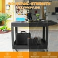 thumbnail image 3 of Heavy Duty Plastic Utility Cart - 2 Tier Service Cart with Swivel Wheels, 3 of 9