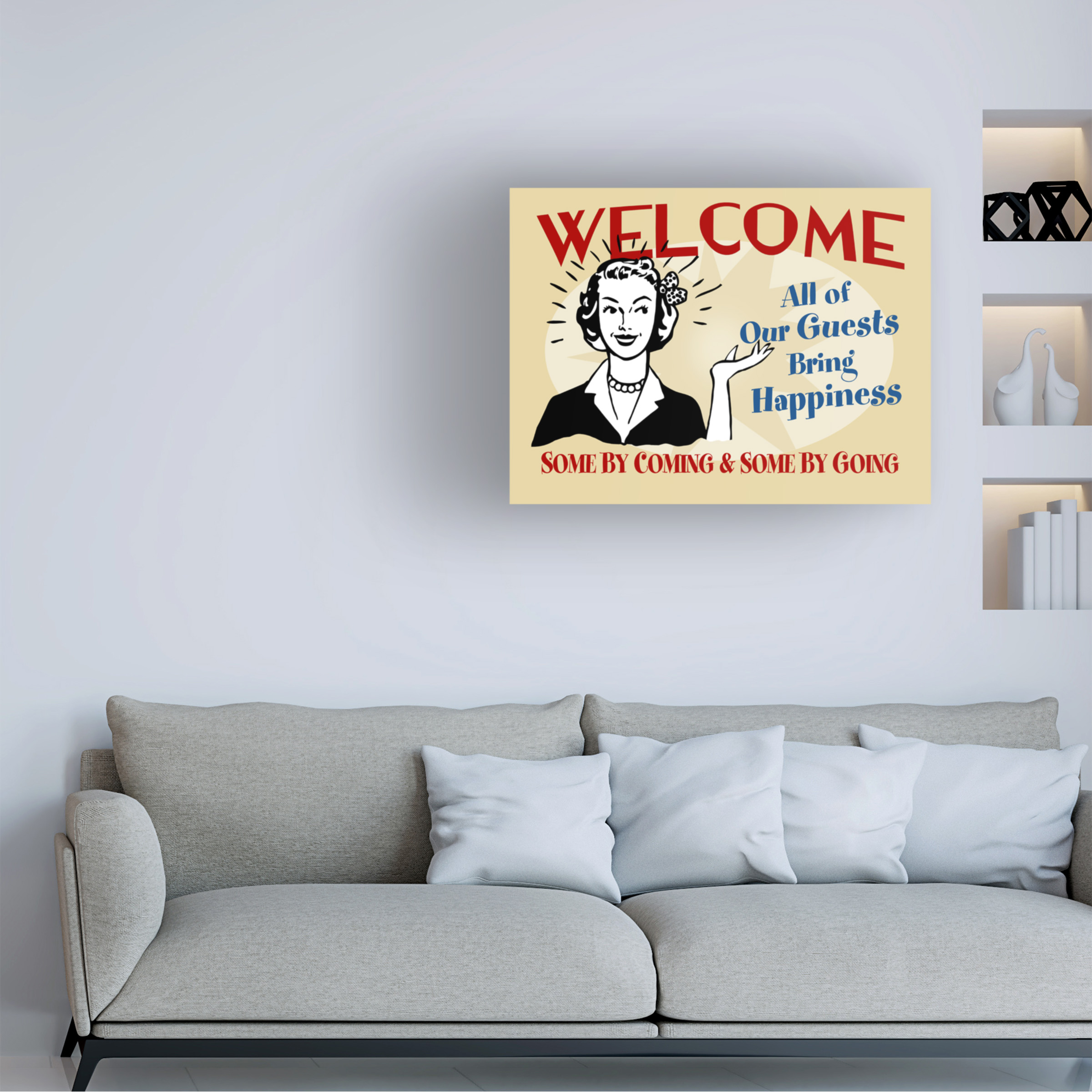 RetroPlanet 'Welcome Guests Bring Happiness' Canvas Art