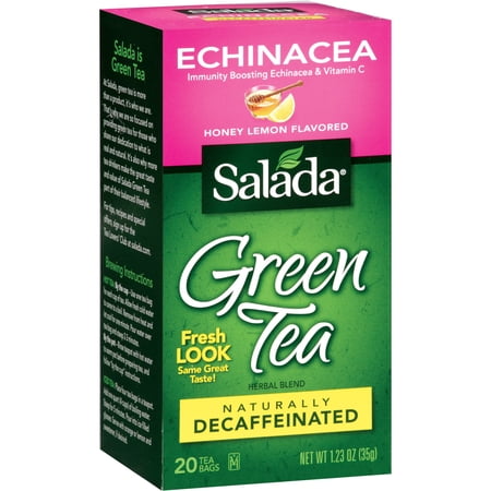 Salada Naturally Decaffeinated Green Honey Lemon Tea With