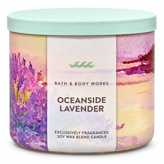 Bath & Body Works Oceanside Lavender 3-Wick Candle 14.5 oz / 411 g
