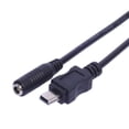 thumbnail image 3 of WINDLAND Mini USB 5Pin Male to 3.5x1.35mm Female Cable 20cm Length Black, 3 of 8