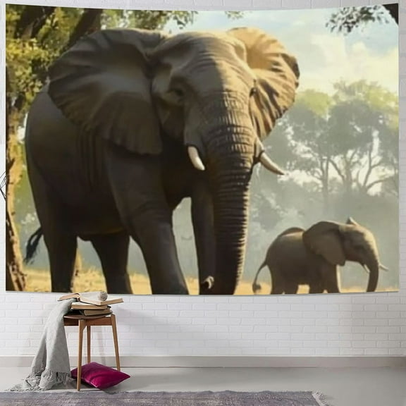 Patifu Elephants Tapestry Wall Hanging Unique Style Graphic Tapestries Home Wall Decor Art for Living Room Bedroom Apartment Farmhouse Dorm 40x30inch