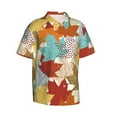 thumbnail image 2 of Daiia Fall Maple Leaves Hawaiian Shirt for Men Gentle Cotton Regular Short Sleeve Casual-XX-Large, 2 of 9