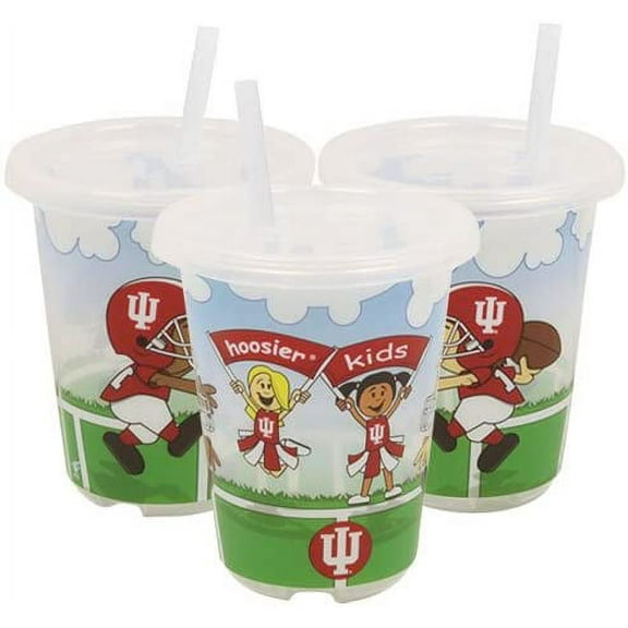 Indiana NCAA Hoosiers 10 oz Sip n Go Plastic Cup - Set of 3 Cups