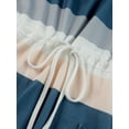 thumbnail image 5 of Yuemengxuan Women Summer Dress, Stripe V-Neck Long Sleeves Drawstring Waist Skirt, 5 of 9