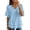 Blue, variant on Womens T Shirt Short Sleeve V Neck Solid Color Beach Vacation Essentials,Black.2XL