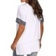 thumbnail image 5 of Gibobby Camiseta de manga corta para mujer Camiseta suelta informal con cuello en V para mujer, blusa manga corta con estampado(Blanco,XL), 5 of 5