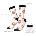 thumbnail image 4 of Vsdgher Orange Fox Crew Socks for Men & Women, Breathable Casual Athletic Ankle Socks, 4 of 6