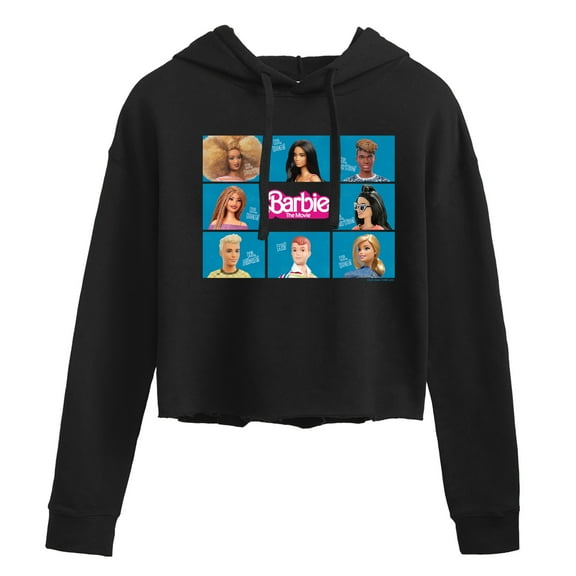 Barbie the Movie - Barbie, Ken, & Allan - Juniors Cropped Pullover Hoodie