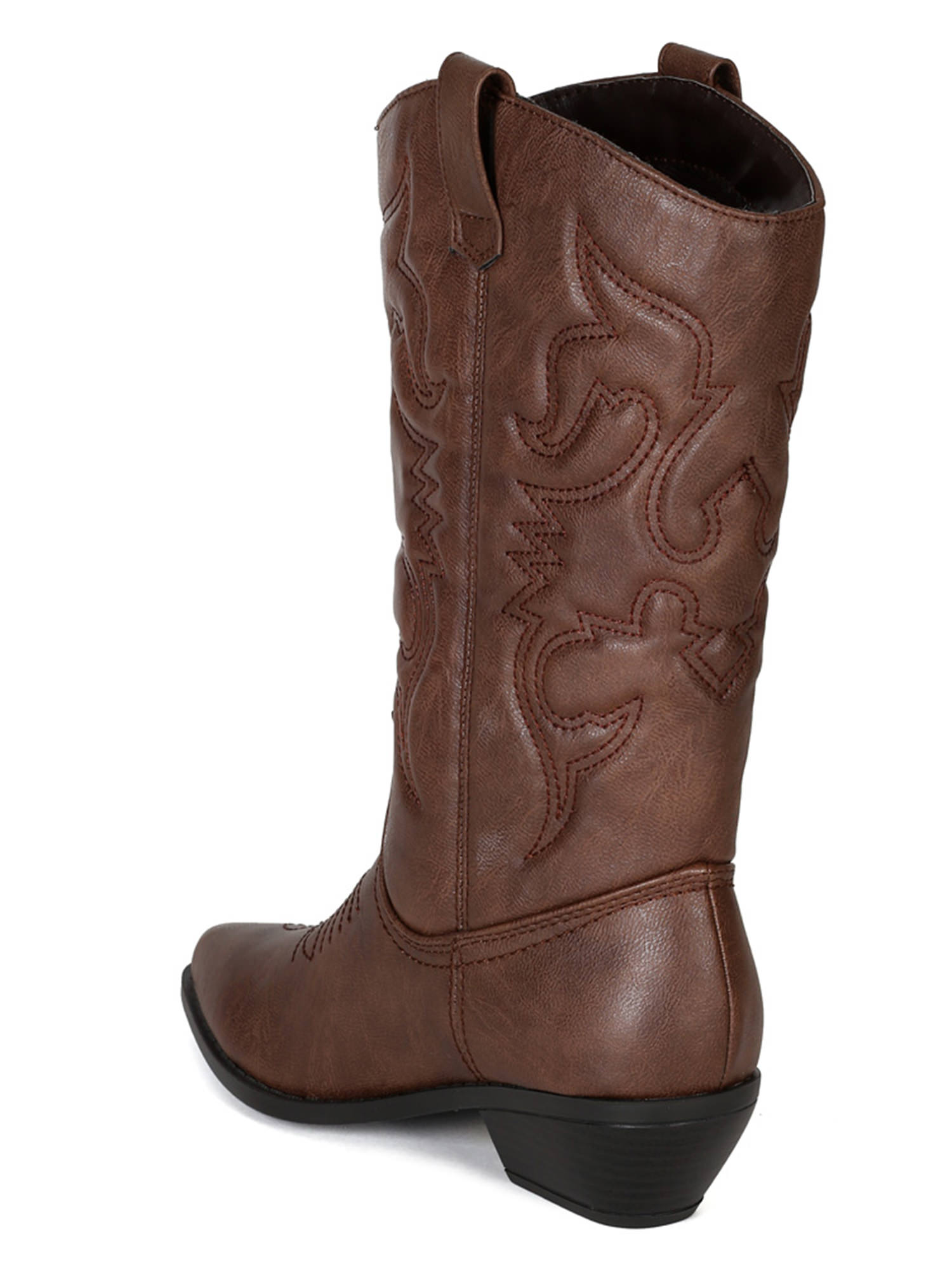 Reno Tan Brwon Soda Cowboy Western Stitched Boots Women Cowgirl Boots Pointy Toe Knee High - image 3 of 3
