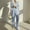 Light Blue, variant on Blazer Matching Set Palazzo Business Women Suits Set Long Sleeve V-Neck Black Womens Shorts Sets