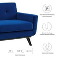 thumbnail image 3 of Loveseat Sofa, Blue Navy, Velvet, Modern Contemporary, Mid Century Living Hotel Lounge Cafe Lobby, 3 of 8