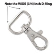 thumbnail image 4 of 10 Pack - Premium Metal Lobster Claw Clasps - Wide 3/4 Inch D Ring - 360° Swivel Trigger Snap Hooks by Specialist ID, 4 of 7