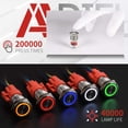 thumbnail image 5 of APIELE Interruptor de botón de cierre 0.630 in 0.63 "" 12 V- 24 V DC LED SPDT 1NO1NC Interruptor de botón de metal de acero inoxidable con coleta 6 piezas (carcasa plateada-azul 0.630 in), 5 of 5