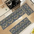 thumbnail image 5 of William Morris Vintage Floral Kitchen Rugs Sets of 3,Boho Non Slip Rubber Kitchen Mats for Floor Farmhouse Washable Kitchen Area Rugs Floor Carpet Runners for Hallway Laundry Room,Navy Blue, 5 of 6