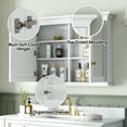 thumbnail image 4 of ANGELES HOME 48"x 30" Wall Mount Bathroom Mirror Cabinet, Wood Medicine Cabinet with Mirrors, Solid Wood Mirror Cabinet Storage with 4 Shelves and 2 Soft-Close Door, 4 of 8