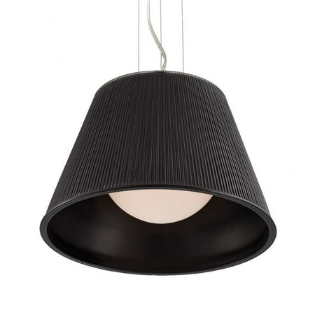 

1 Light Small Pendant 13.25 inches Wide By 8.5 inches High-Chrome Finish-Black Glass Color Bailey Street Home 79-Bel-981601
