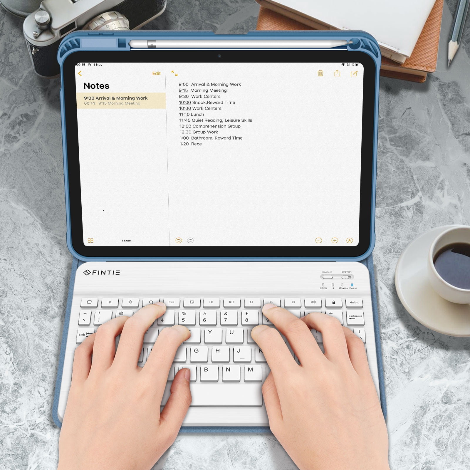Fintie Keyboard Case for iPad 10th Generation 10.9 Inch Tablet (2022 Release) with Pencil Holder, Ocean Blue